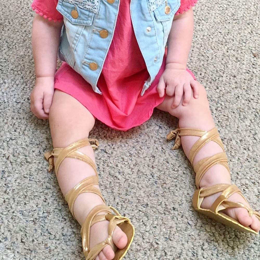Toddler Gold Gladiator Sandals